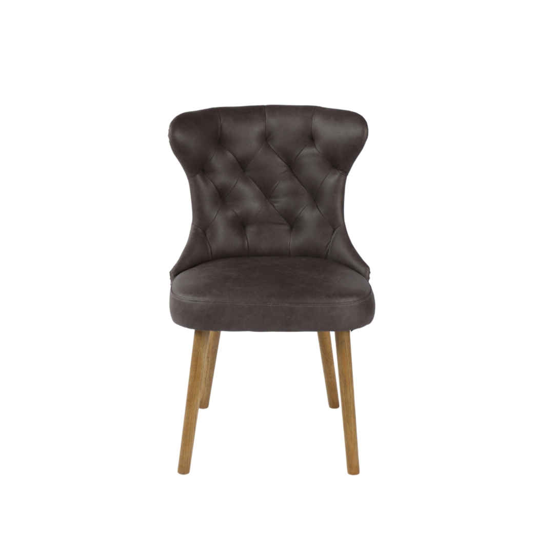 Venice Leather Look Dining Chair Grey image 1